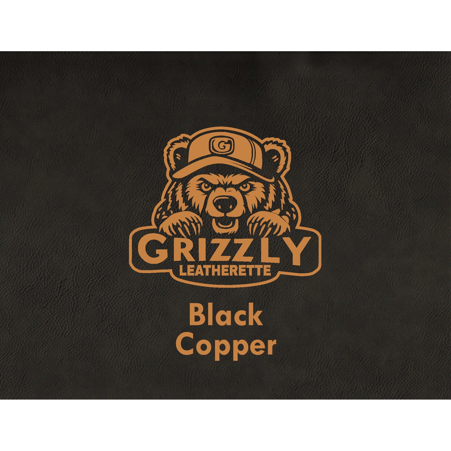 Grizzly Leatherette, Black/ Copper 12in x 24in