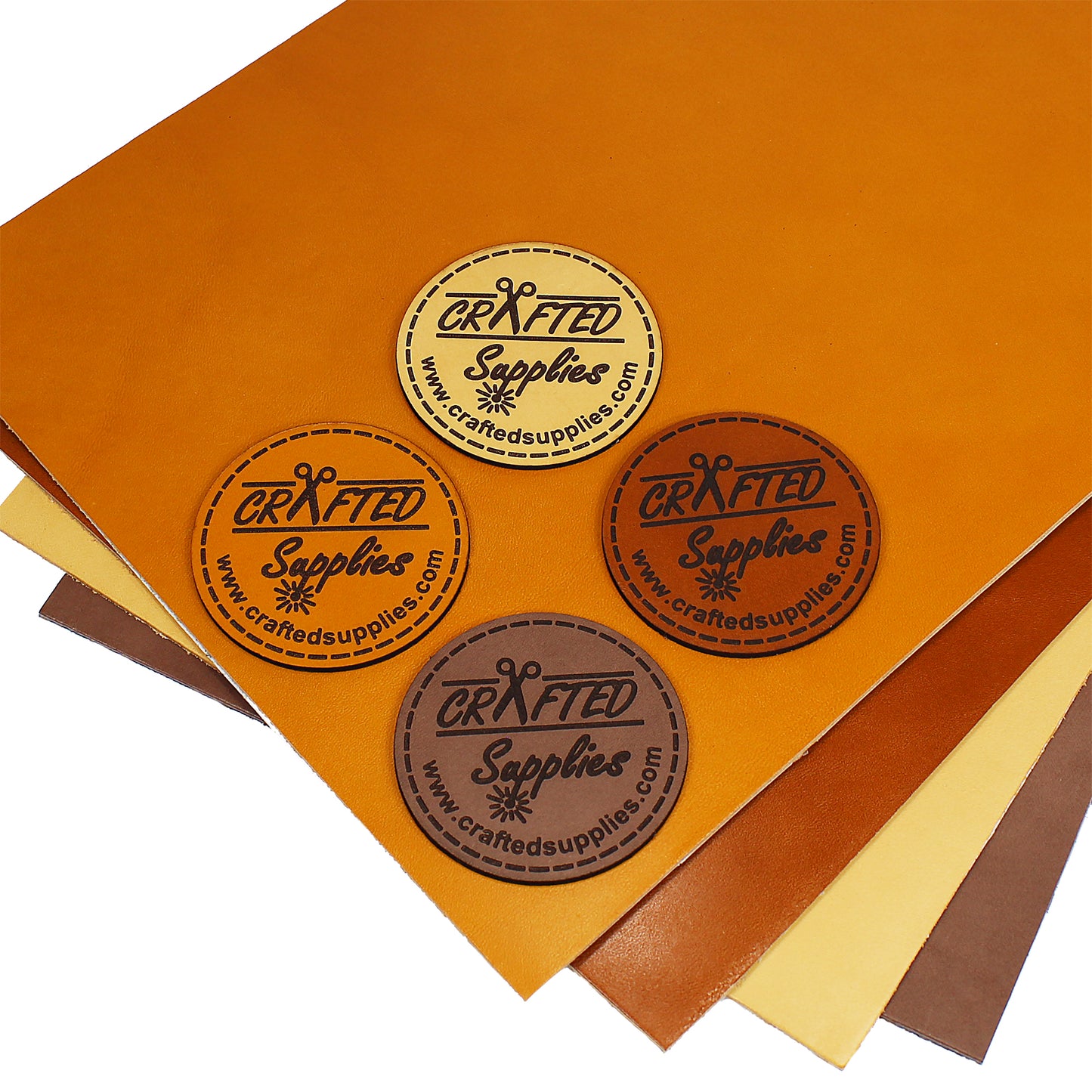 Top-Grain Leather Sheet Light Tan W/ Grizzly Adhesive