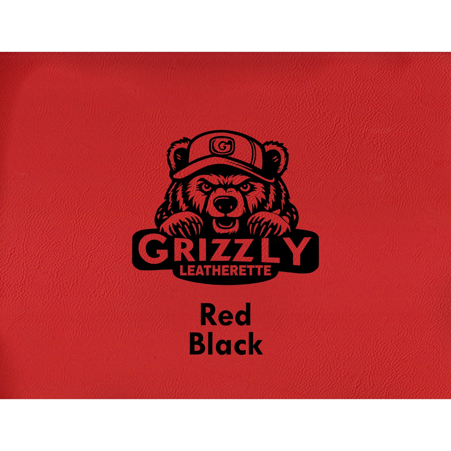 Grizzly Leatherette, Red/Black 12in x 24in
