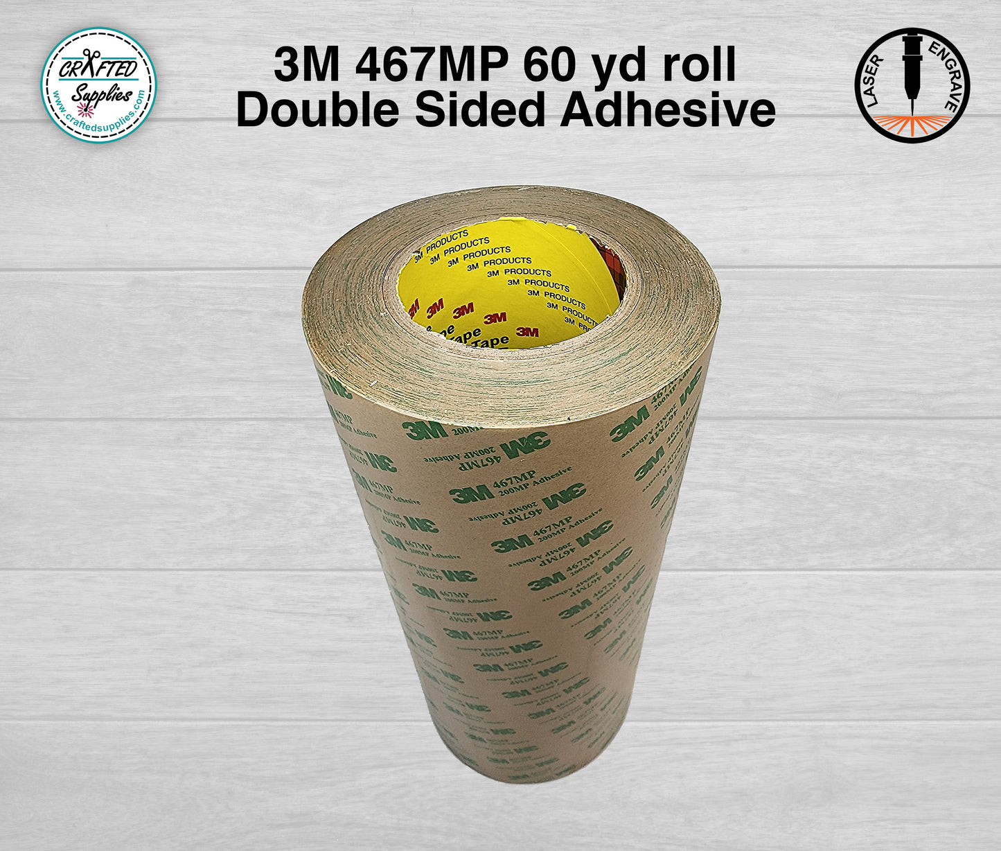 3M 467MP Double Sided Tape, 60yd Roll