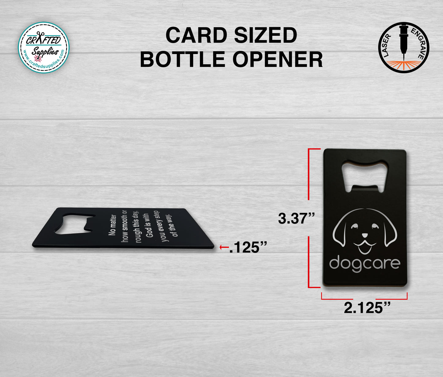 Card Bottle Opener, Laser Engravable