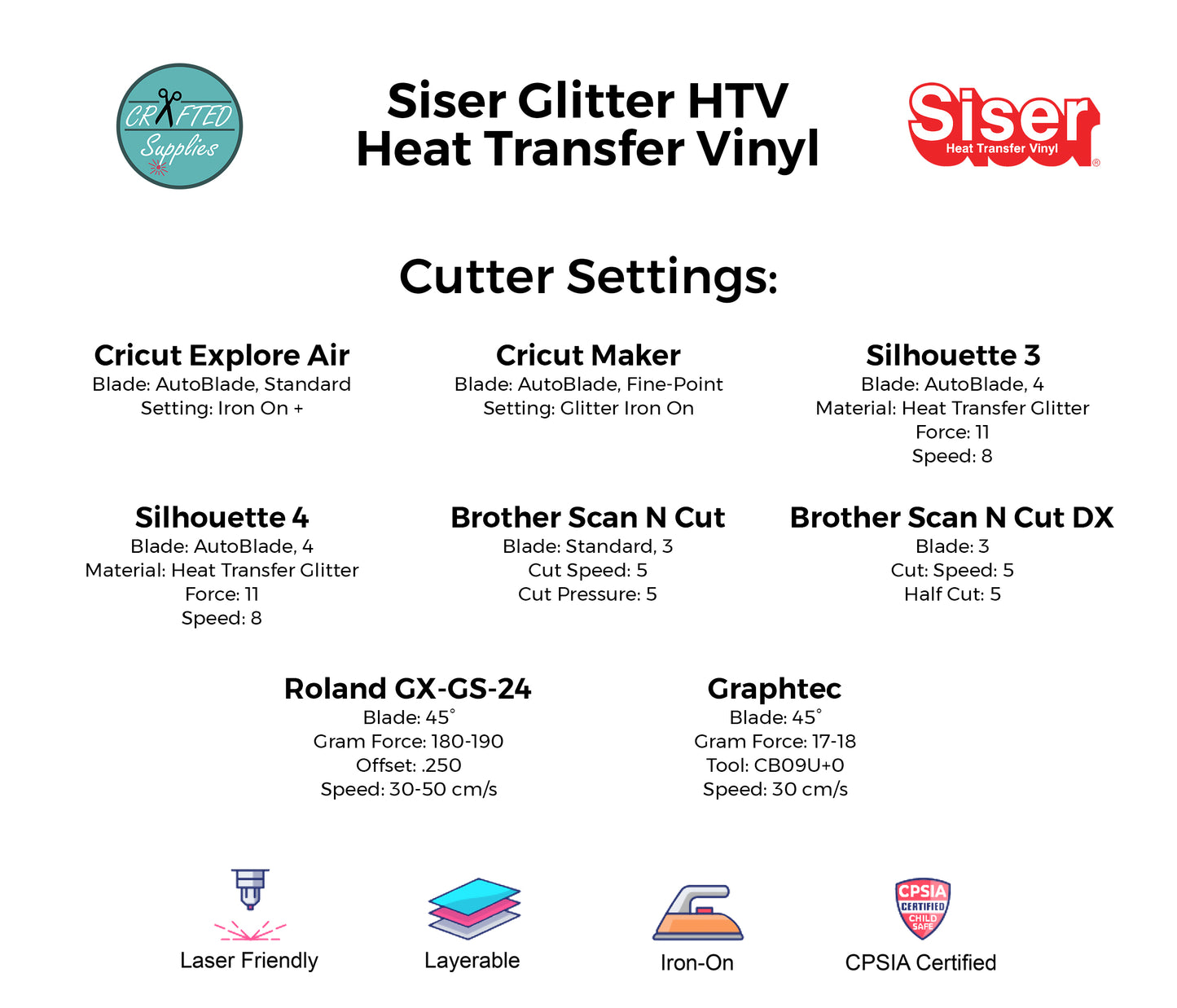 Siser Glitter, HTV, 12in x 36in, Heat Transfer Vinyl