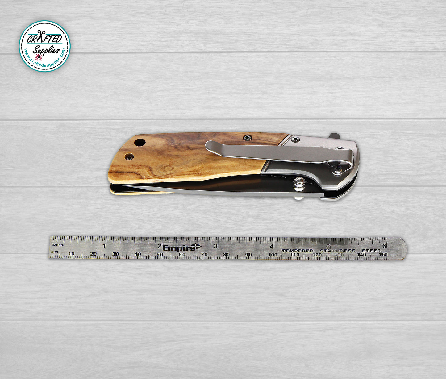 Olive Wood Folding Knife for laser engraving