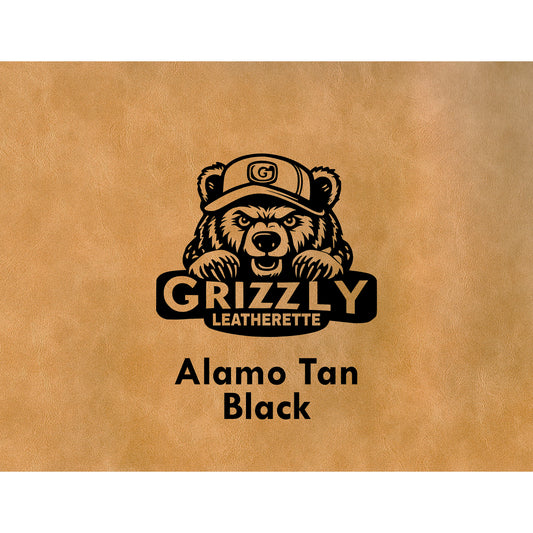Grizzly Leatherette, Alamo Tan/ Black 12in x 24in