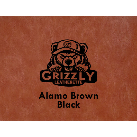 Grizzly Leatherette, Alamo Brown/ Black 12in x 24in