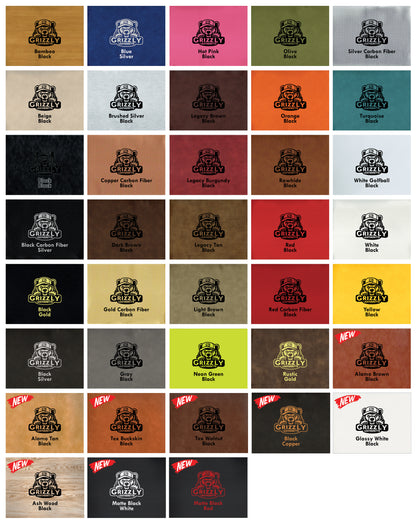 Grizzly Leatherette, All Colors 12in x 12in Half Sheets