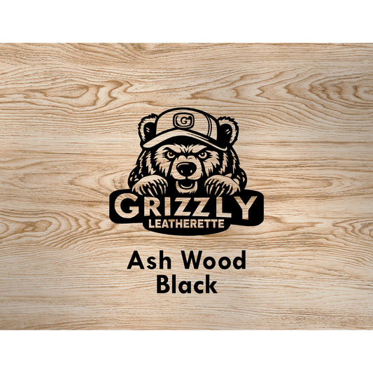 Grizzly Leatherette, Ash Wood/ Black 12in x 24in