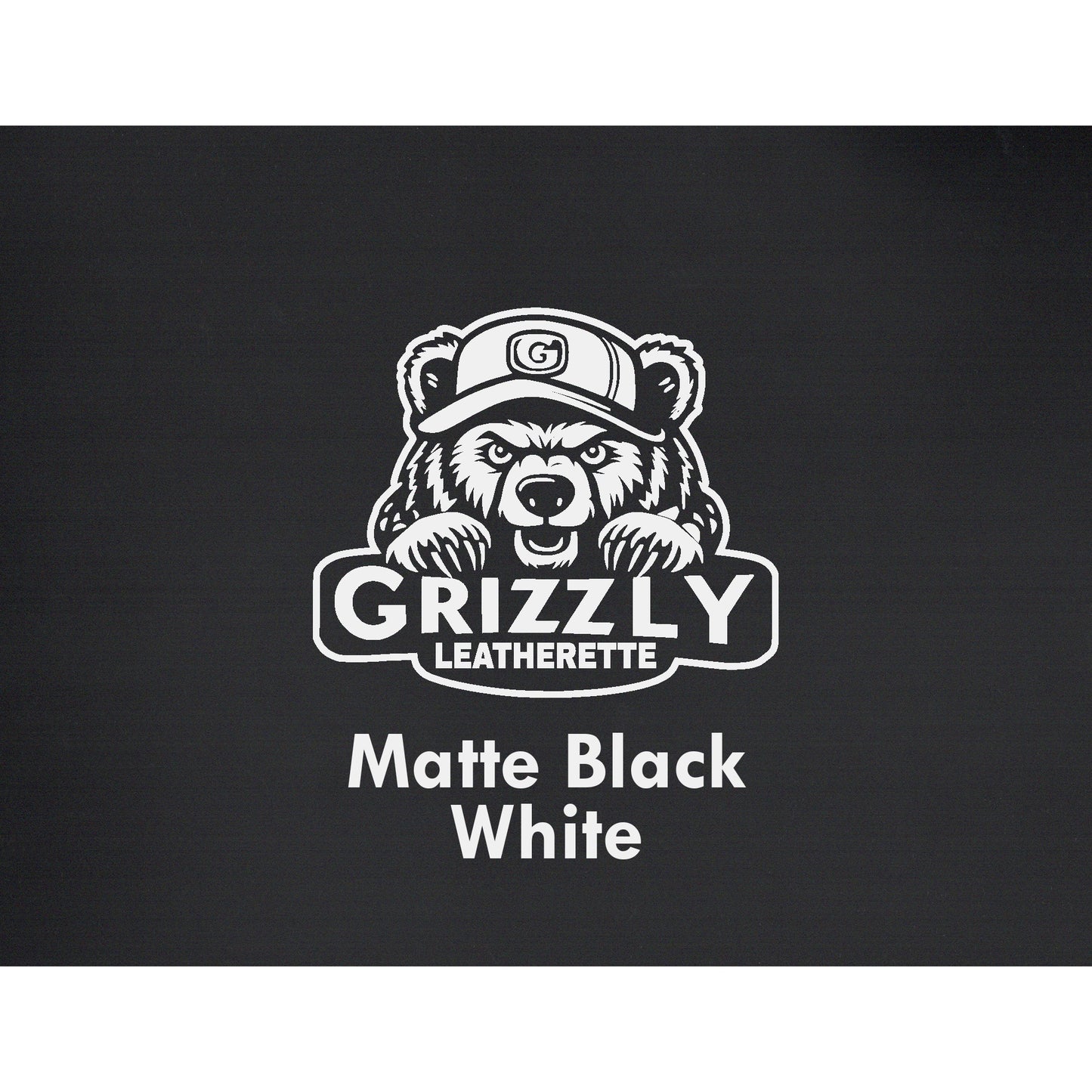 Grizzly Leatherette, Matte Black/ White 12in x 24in