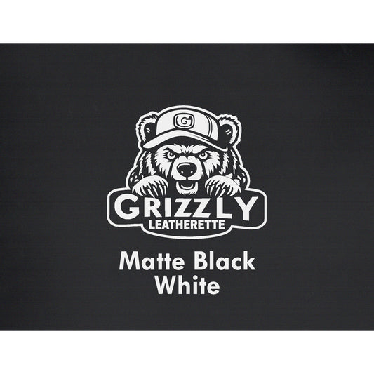 Grizzly Leatherette, Matte Black/ White 12in x 24in