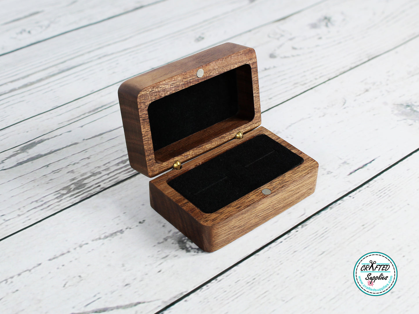 Wood Ring Box for two rings laser engravable