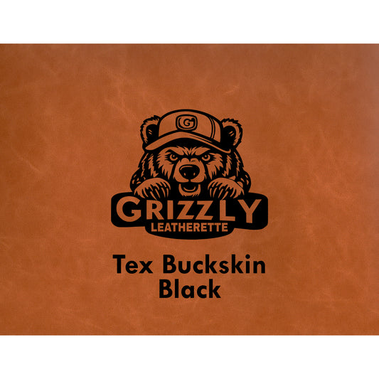 Grizzly Leatherette, Tex Buckskin/ Black 12in x 24in