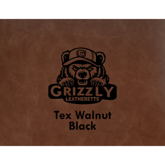 Grizzly Leatherette, Tex Walnut/ Black 12in x 24in