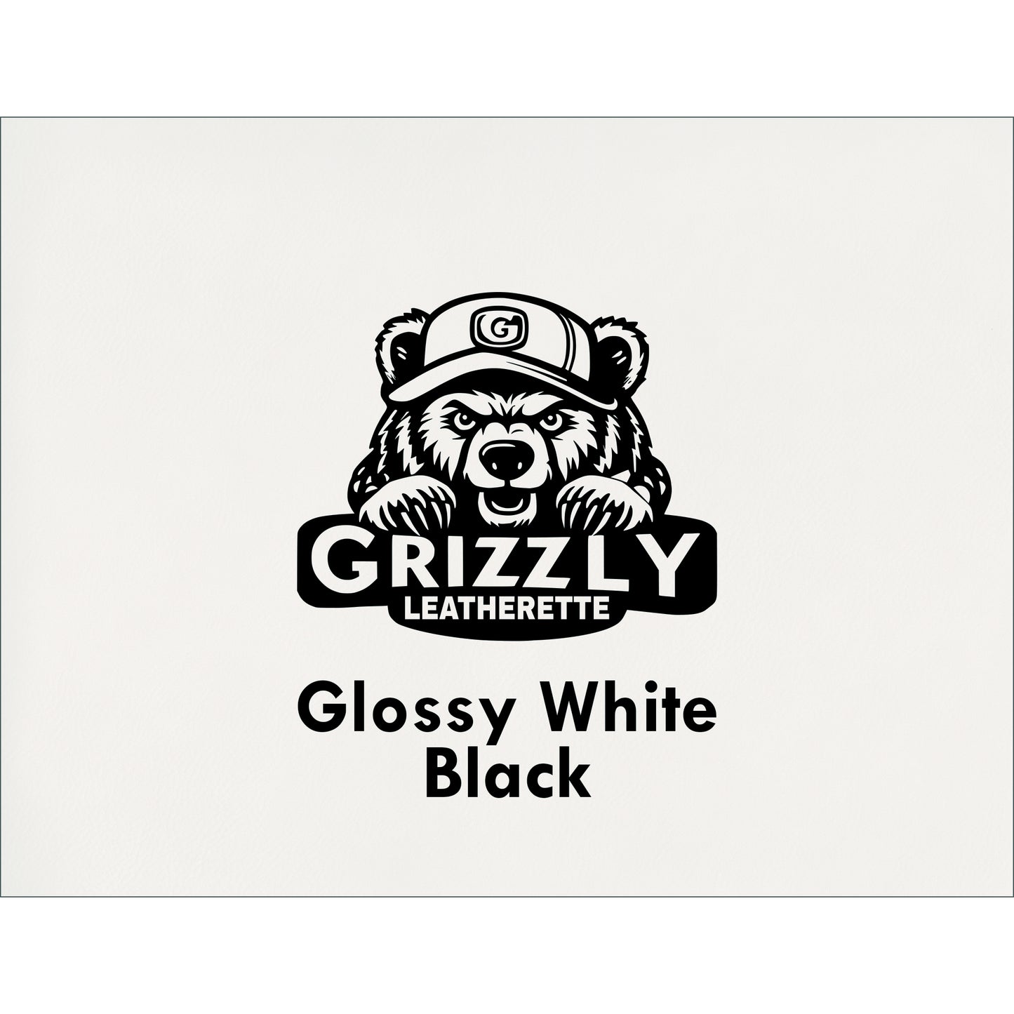 Grizzly Leatherette, Glossy White/ Black 12in x 24in