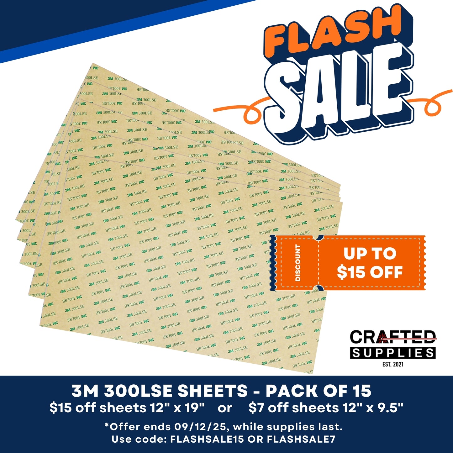 3M 300LSE Sheets Double Sided Tape, Flash Sale