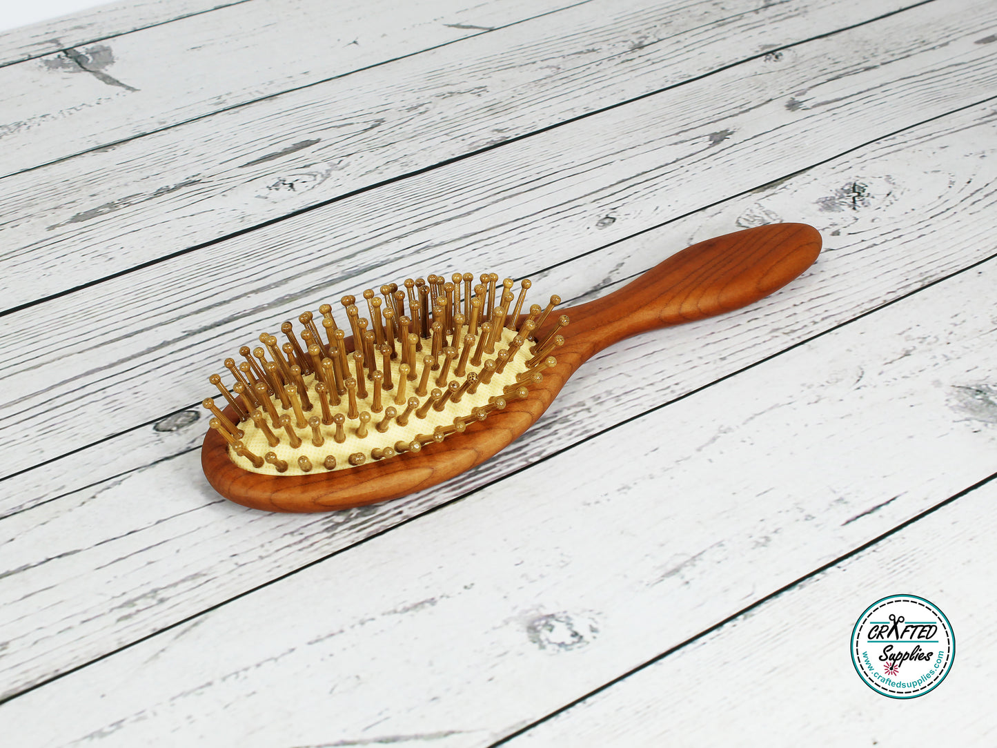 Hair brush with wood handle for laser engraving