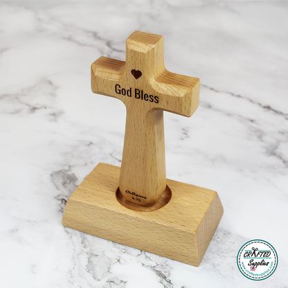 Wood Cross With Magnetic Base