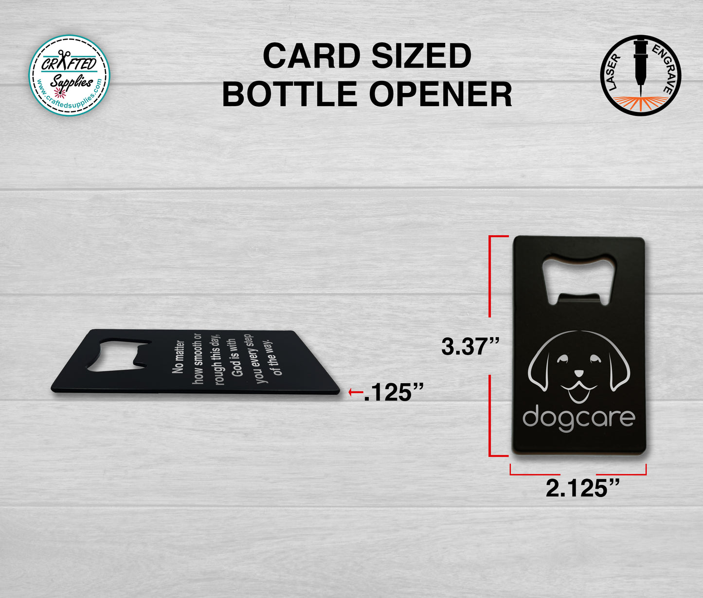 Card Bottle Opener,  Laser Engravable