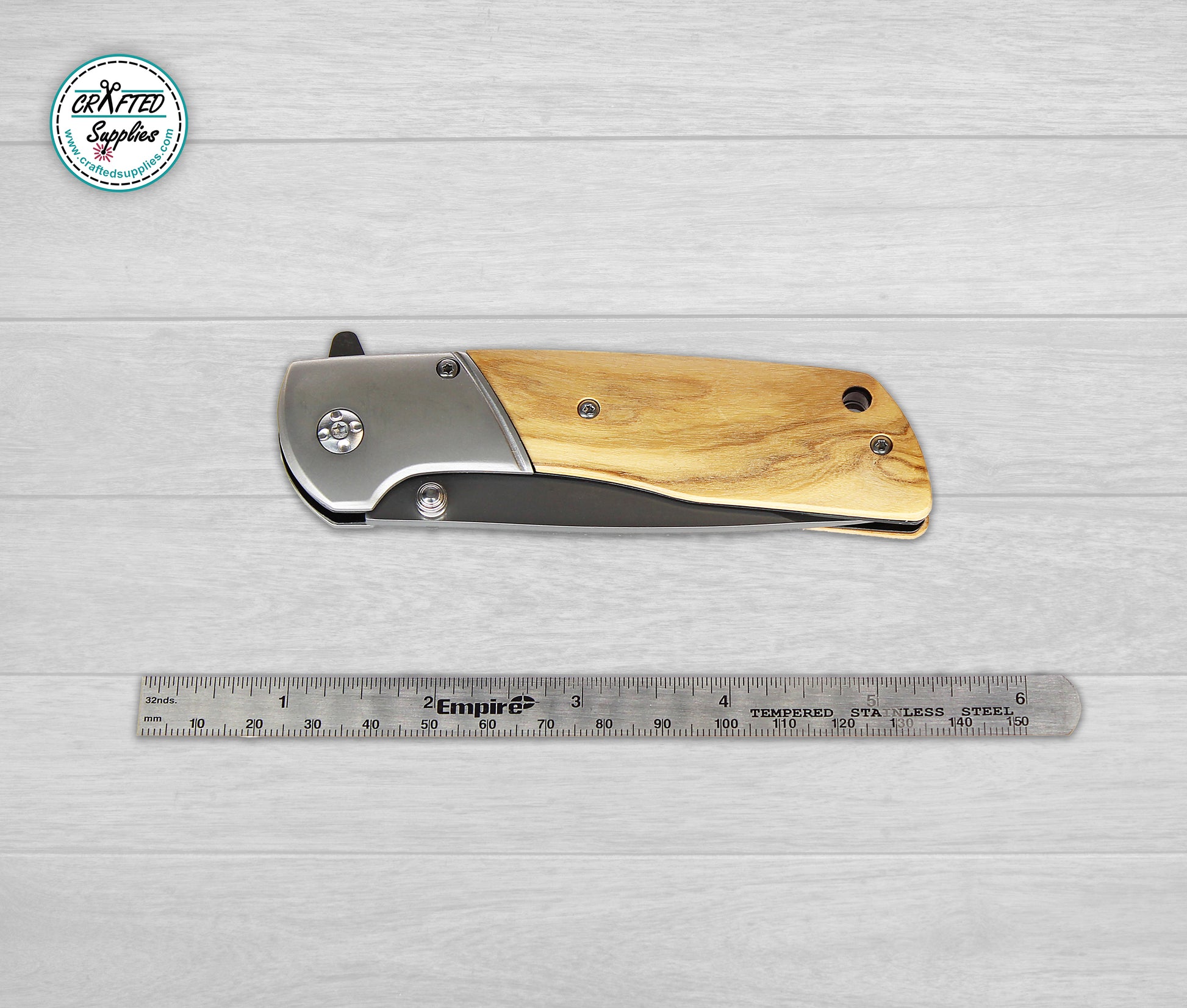 Olive wood knife blank for laser engraving