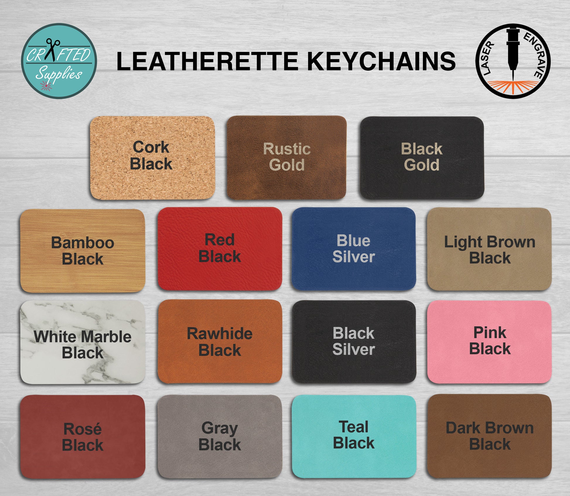 Wood Keychains (w/leather hardware) – Jay's Glowforge Laser Blanks & More