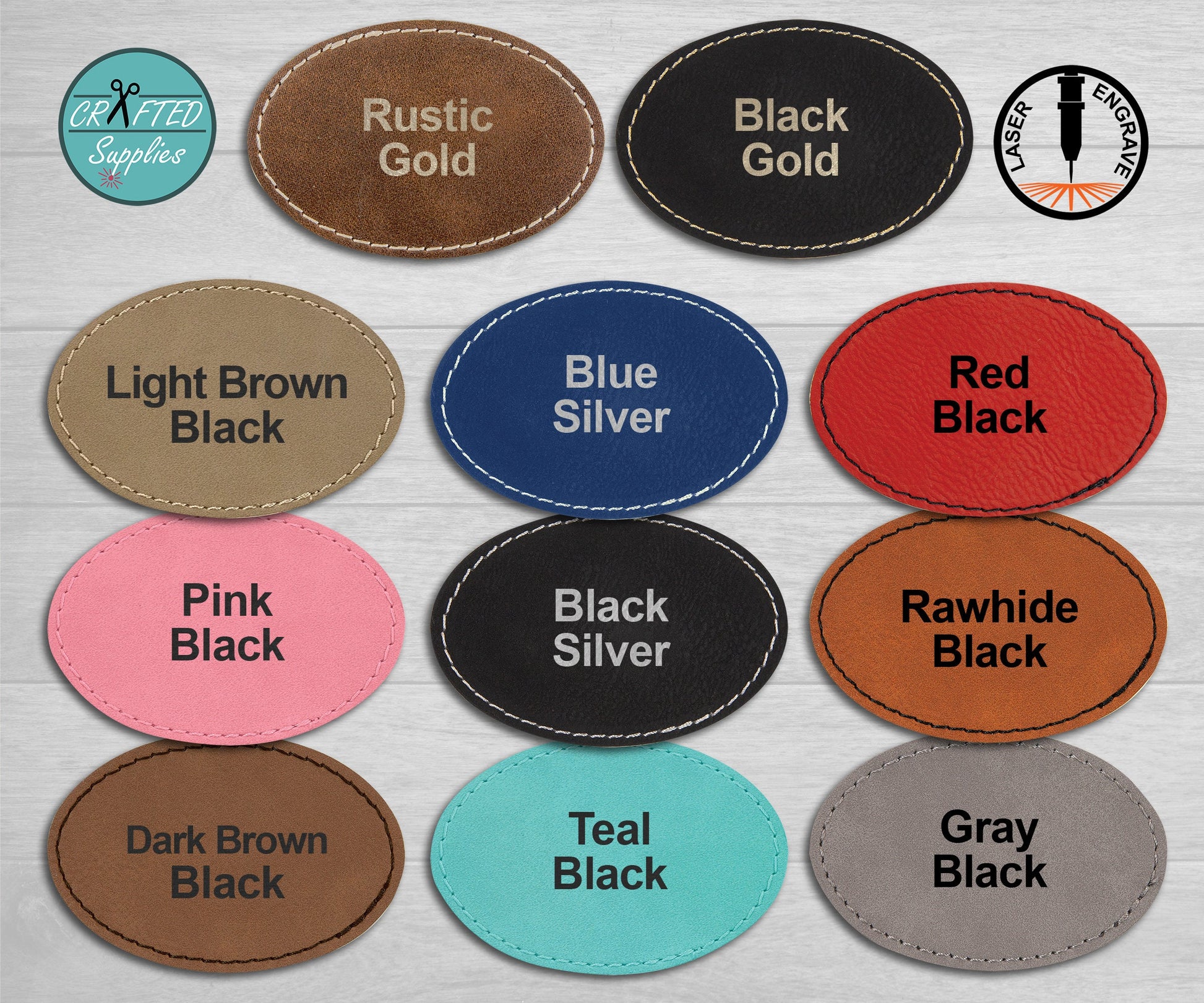 Oval Leatherette Patches