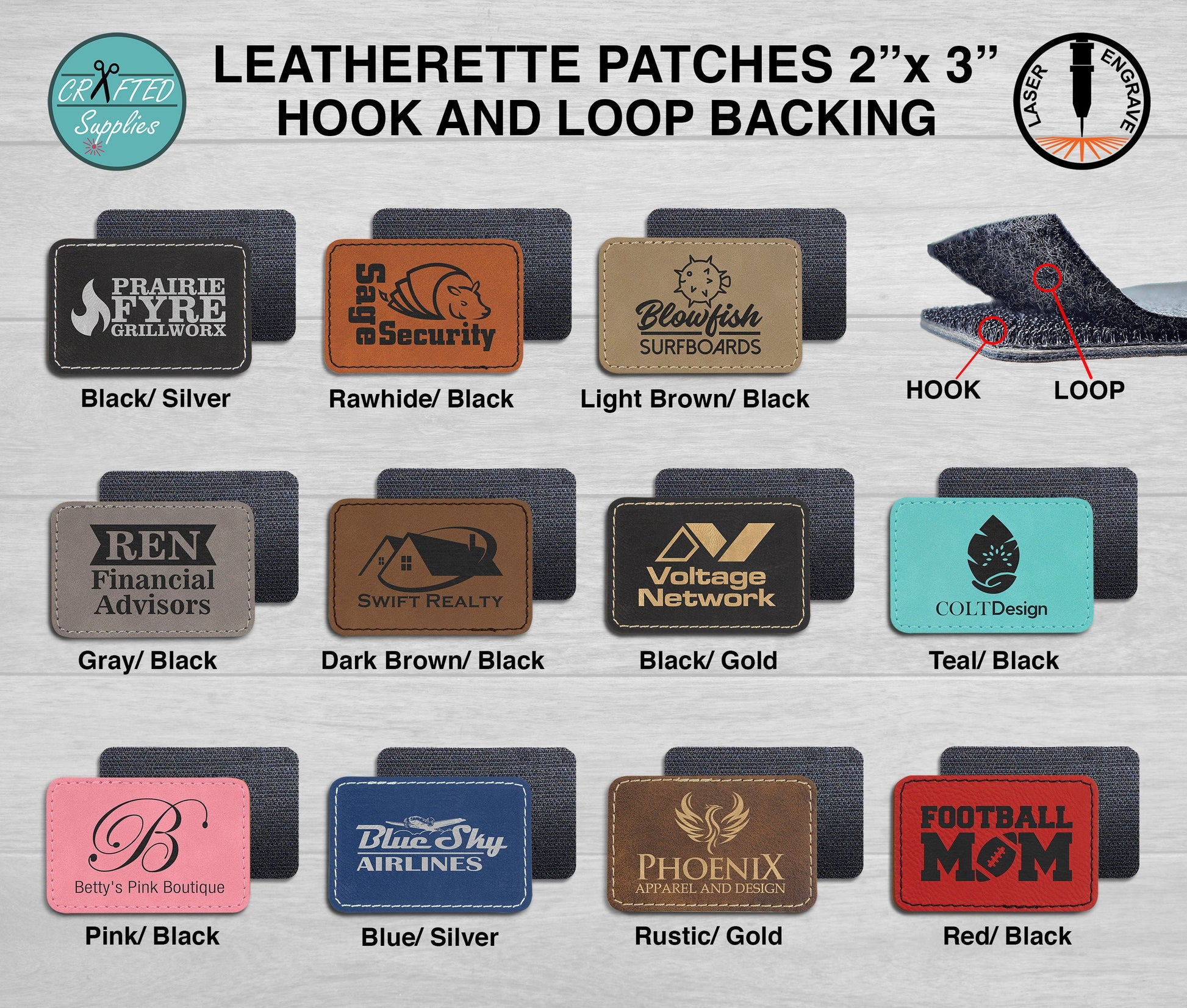 LASER LEATHERETTE SAMPLE PACK - BLANK PATCHES